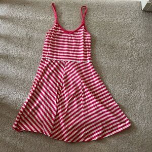 Authentic American Heritage girls pink and white striped dress size medium